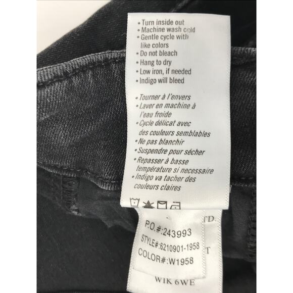 Paige Mayslie Black Denim Jogger Jeans Size 27 Velvet Inset - Picture 10 of 10